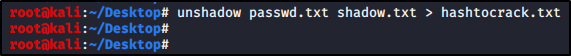 unshadow passwd and shadow files