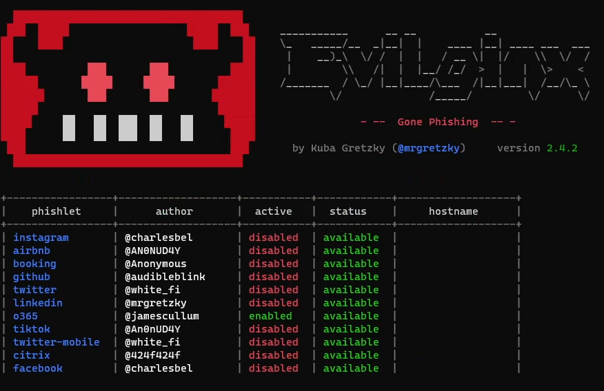 Evilginx2 with o365 phishlet enabled